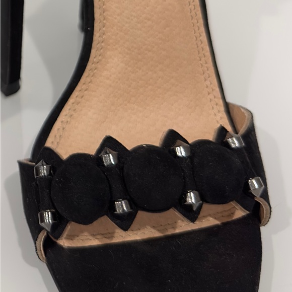 OLIVIA FERGUSON New Black Studded Ankle Strap Zip Heels 8 - Picture 5 of 5